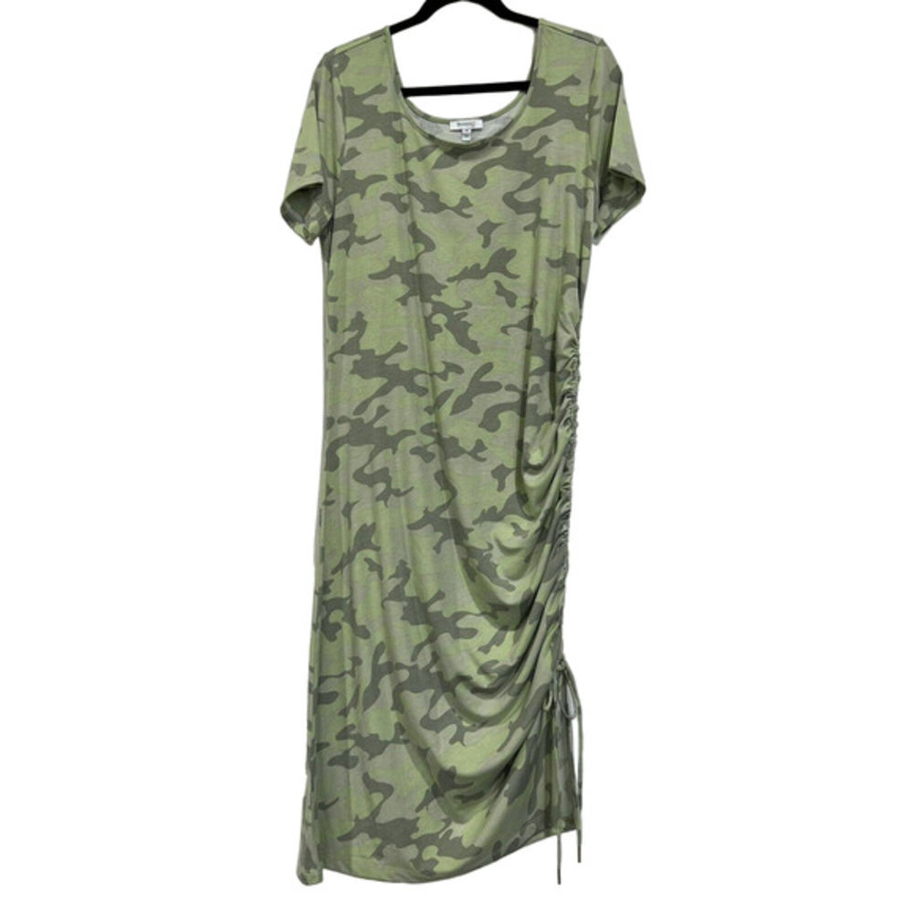Skinnygirl Stylish Basic Cute Ruched Midi Dress Size‎ 1X Camouflage